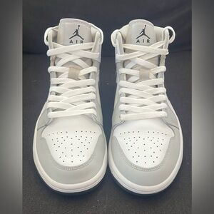 Jordan Women’s White and Gray Mid Top Sneakers